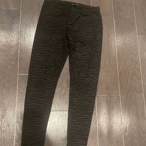 Zebra print black leggings
